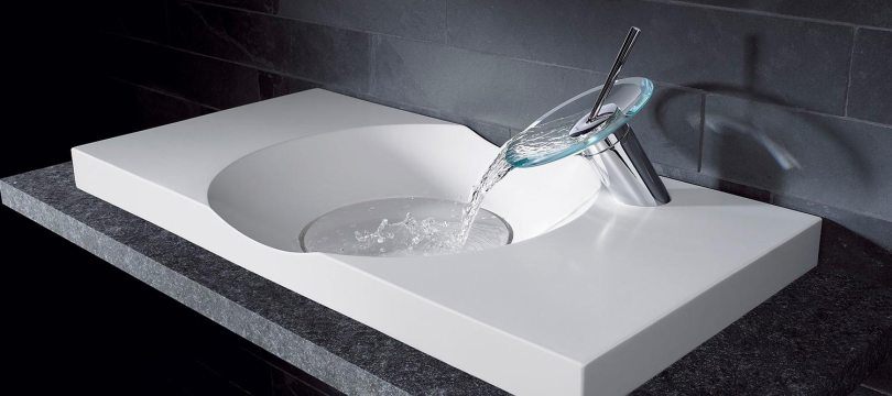 Auralum Design Robinet de Lavabo Cascade Mitigeur en Laiton Chromé pour  Salle de Bain